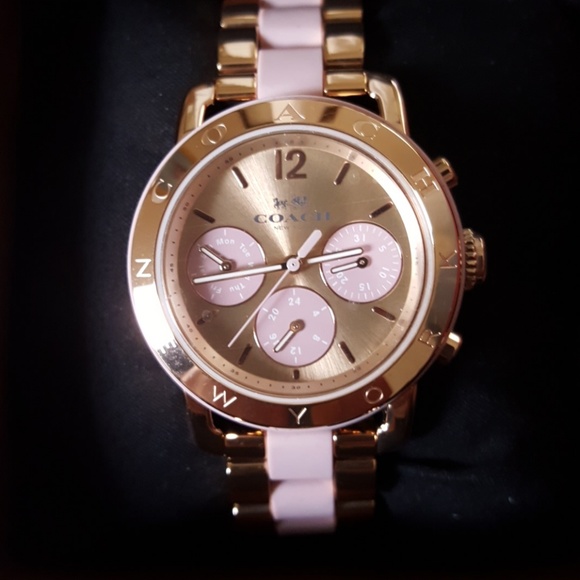 Coach Accessories - NEW LADIES ROSE GOLD COACH BRACELET WATCH MINT